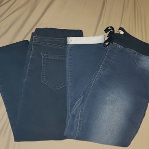 2 l.e.i. jeggings capri.